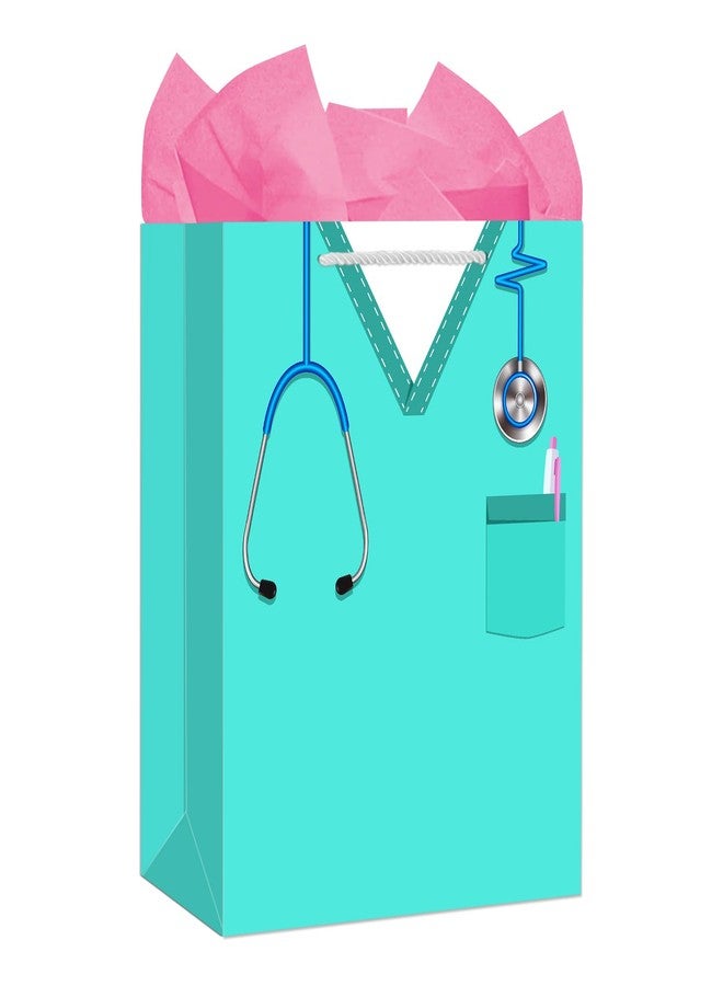 WhatSign Nurse Graduation Gifts Bag - 13" Large Nurse Gift Bags with Tissue Paper and Handle Nursing School Graduation Gifts for Her Women New Nursing Student Gift Bag for Medical School Party Favor - Image 1